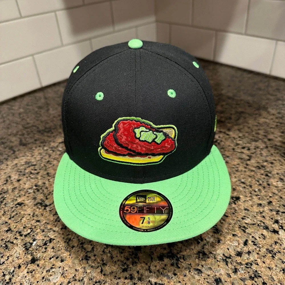 San‎ Jose Churros New Era 59FIFTY Fitted Hat Mens 7 5/8 Black Green Polyester